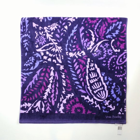 Vera Bradley Beach Towel & Tote Amethyst Paisley - Picture 2 of 8